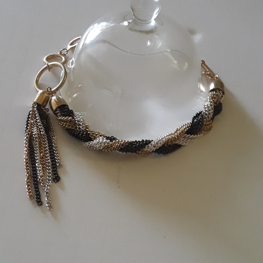 Women's black, gold, Silver Chain Bracelet